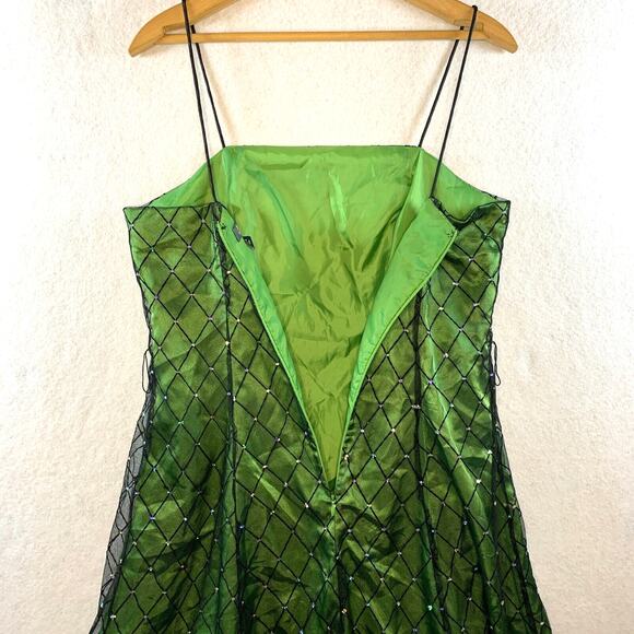 VTG Dressbarn Womens Y2K Formal Dress Sz 8 Royalcore Mermaid Satin Mesh Overlay - Picture 6 of 13
